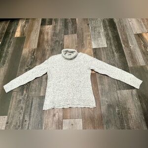 Talbots Turtleneck -100 % Pure Cashmere Sweater Sz Small Gray Black Speckled